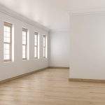 Empty Interior with Oak Wood Flooring and Single Hung Windows