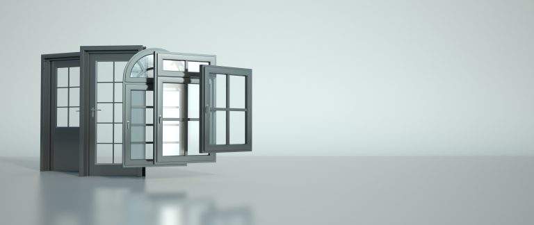 3D rendering of a selection of doors and windows